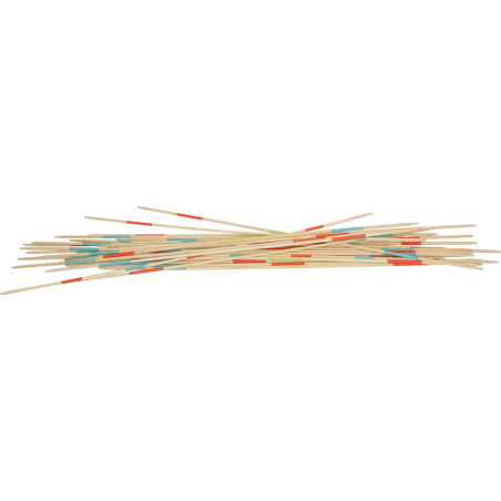 Jeu Mikado Classique - 41 Bâtonnets Bois 50cm, Sac Tissu, Jeu D'Adresse Familial