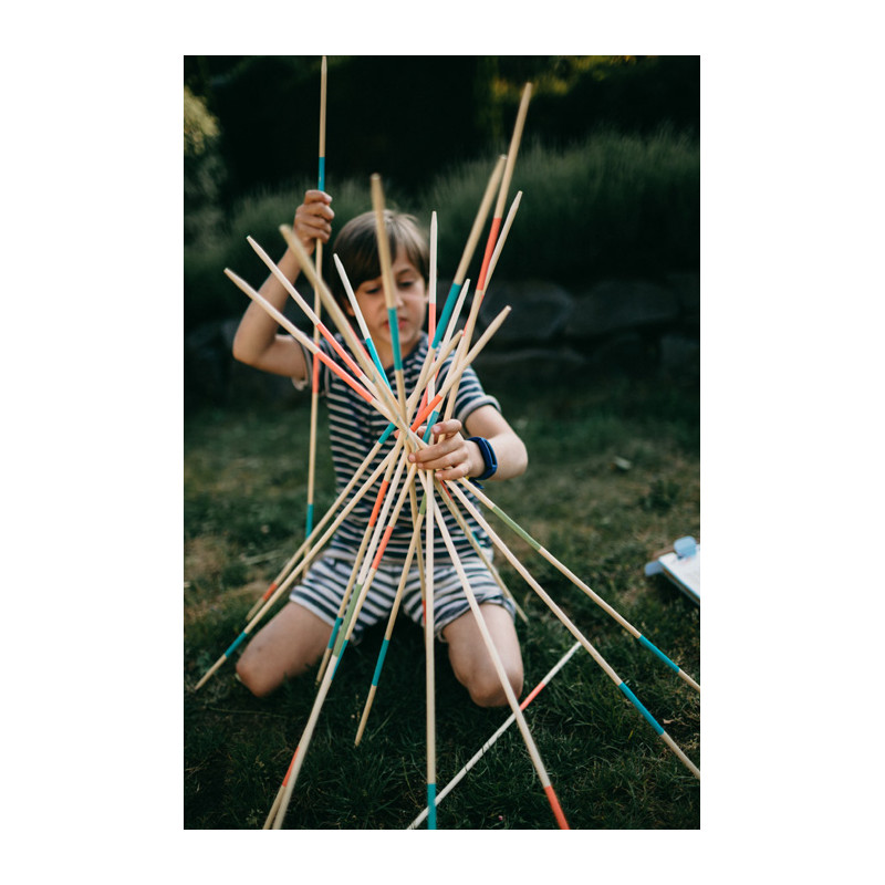 Jeu de patience en bois sain et naturel, bâtonnets de 90 cm